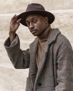 Houndstooth Wool Coat